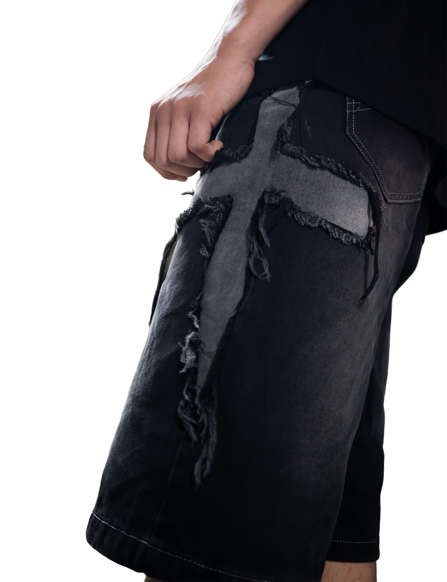 Cross Denim Shorts