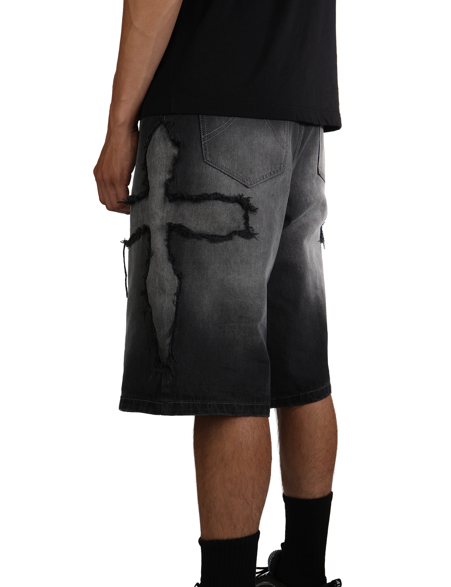 Cross Denim Shorts